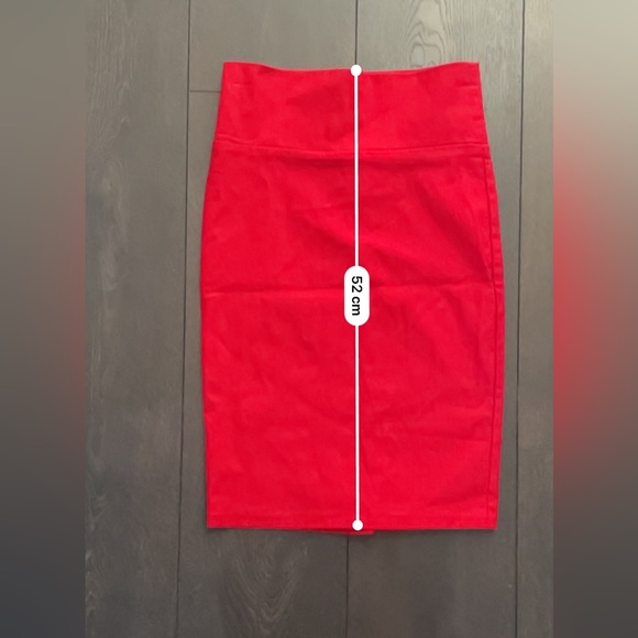 Charlotte Russe Holiday Red Split Midi Pencil Skirt - Picture 6 of 10